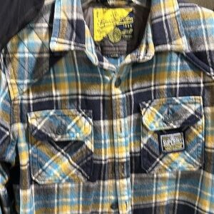 Superdry mens flannel overshirt L slim